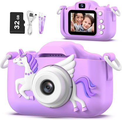 Kids Camera for Girls, Kids Selfie Camera 3-12 Years Old Girls Christmas Birthday Gift for Girls, Little Girls Toys for 3 4 5 6 7 8 9 Years Old (Purple02)