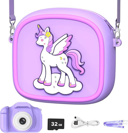 Kids Camera for Girls, Kids Selfie Camera 3-12 Years Old Girls Christmas Birthday Gift for Girls, Little Girls Toys for 3 4 5 6 7 8 9 Years Old (Purple02)
